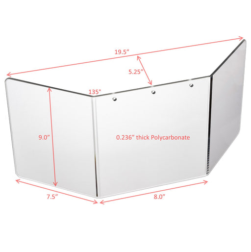 Replacement Milling Shield, 3-sided with dimensions