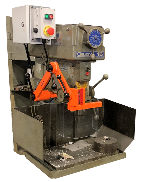 Interlocked Drill Press Guard installed on machine