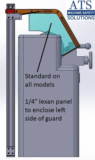 Lathe Safety Guard - Hinged Floor Mount, part # LGH by ATS Safety