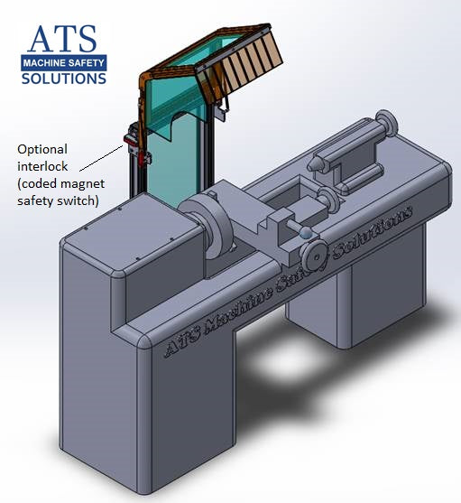 Lathe Safety Guard - Hinged Floor Mount, part # LGH by ATS Safety