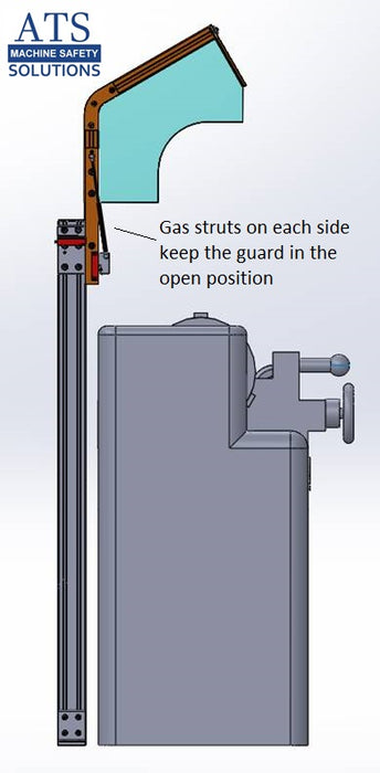Lathe Safety Guard - Hinged Floor Mount, part # LGH by ATS Safety