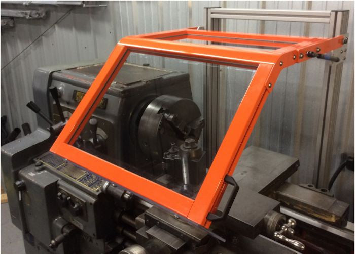Lathe Safety Guard - Hinged Floor Mount