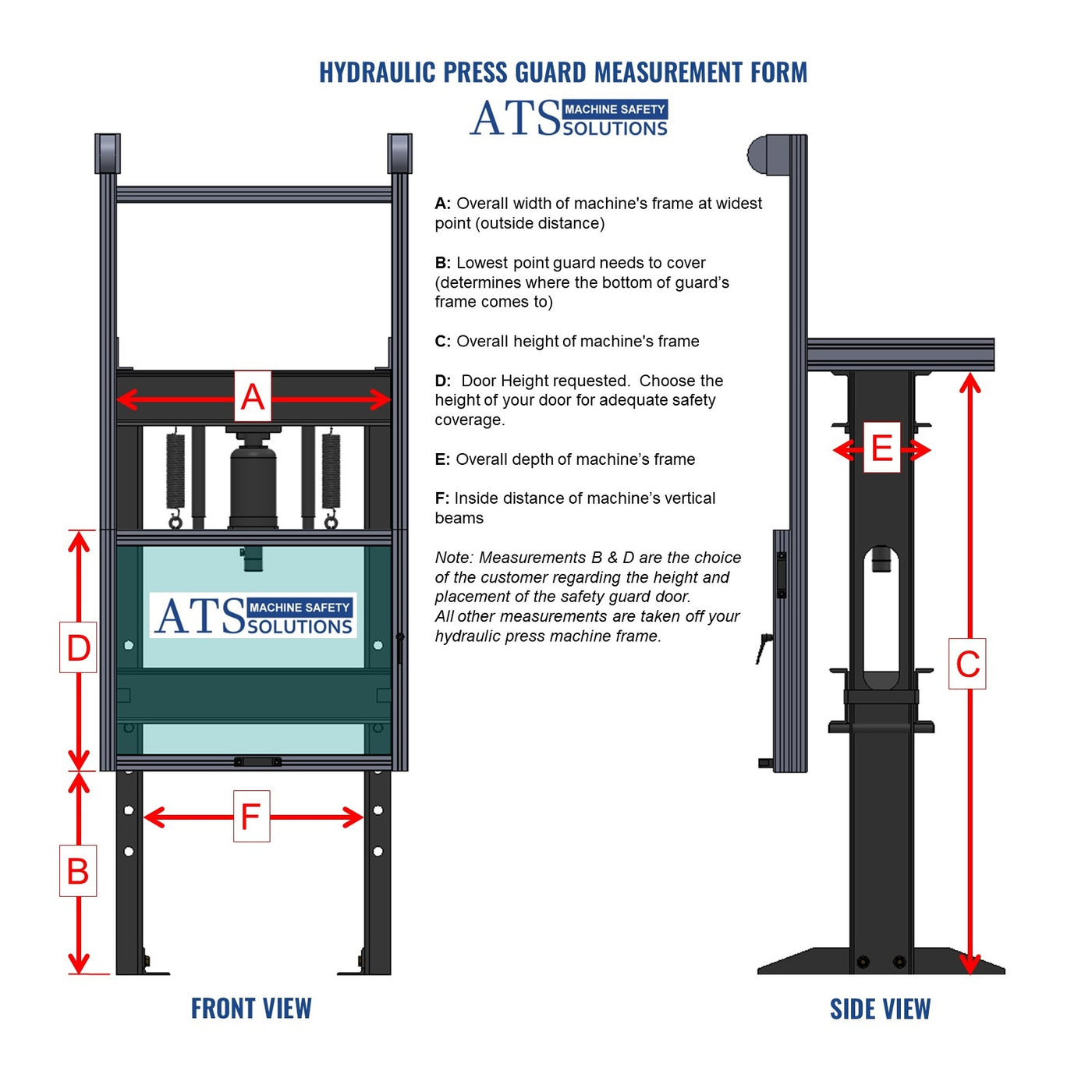 Hydraulic Press Safety Cage - Vertical Sliding Guard