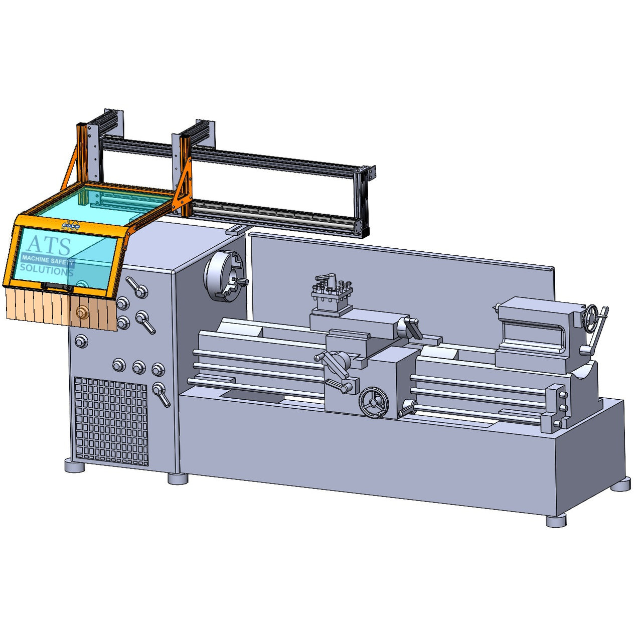 Slatted Machine Guard Sliding Lathe Machine Guarding System: Custom Safety Devices
