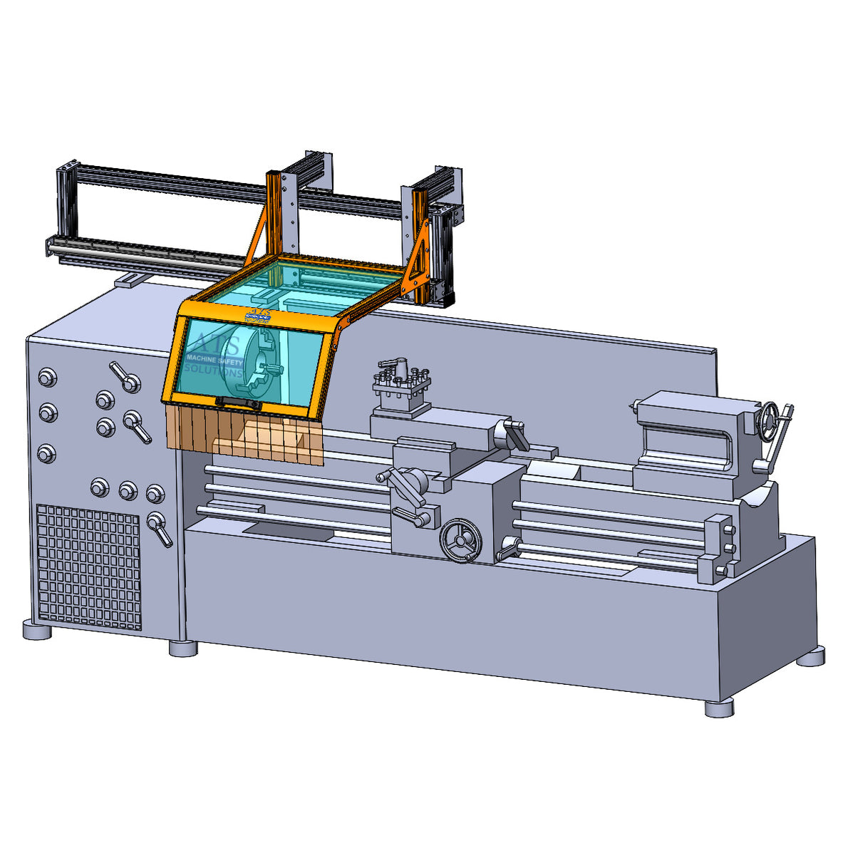 Slatted Machine Guard Sliding Lathe Machine Guarding System: Custom Safety Devices