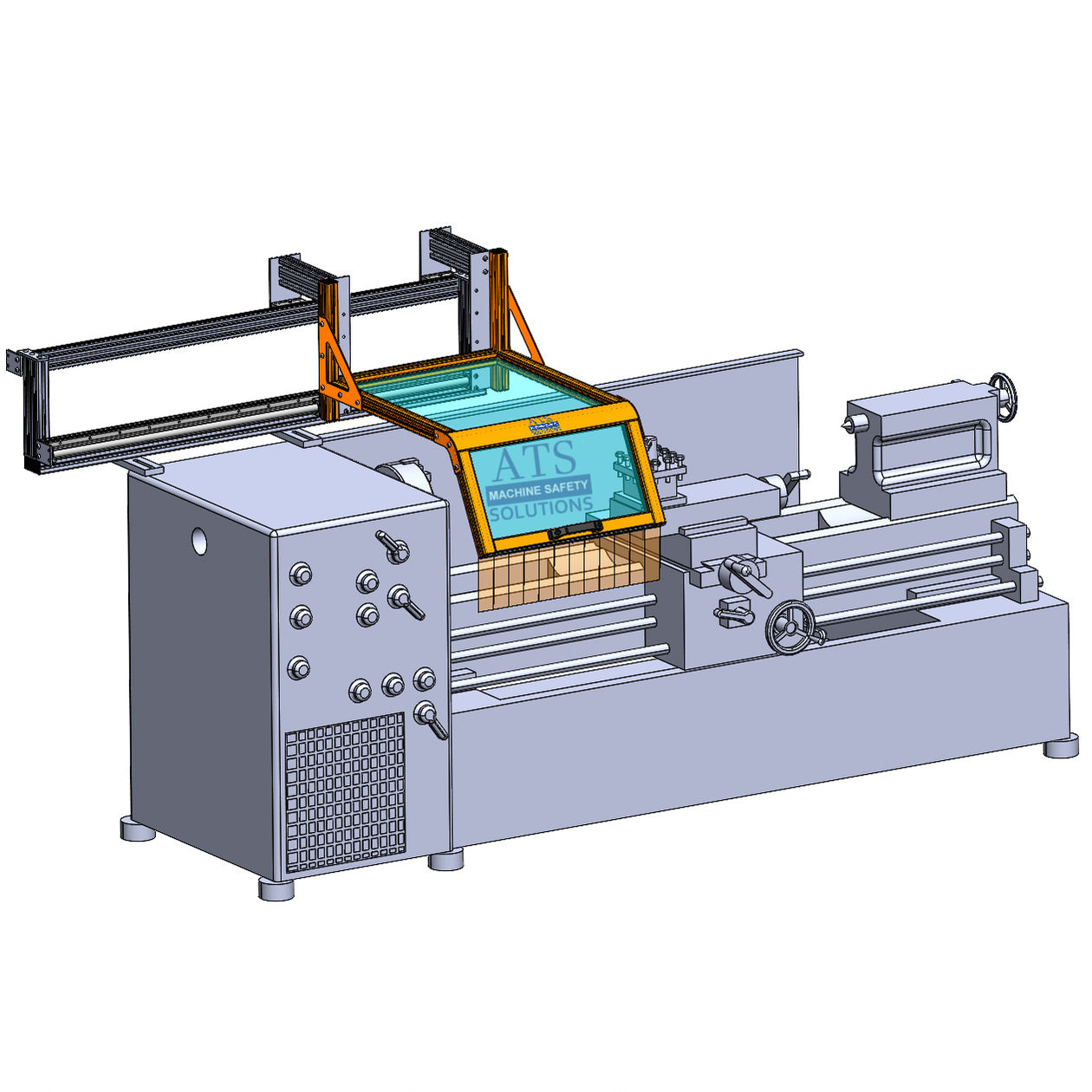 Rotating Tools Guard Sliding Lathe Machine Guarding System: Custom Safety Devices