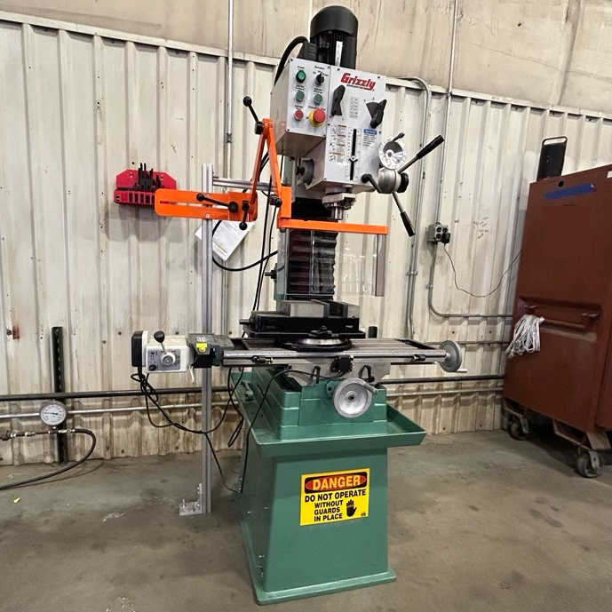 Grizzly G0755 Column Type Milling Drilling Machine with ATS Floor Mount MG-1 Safety Guard & Shield