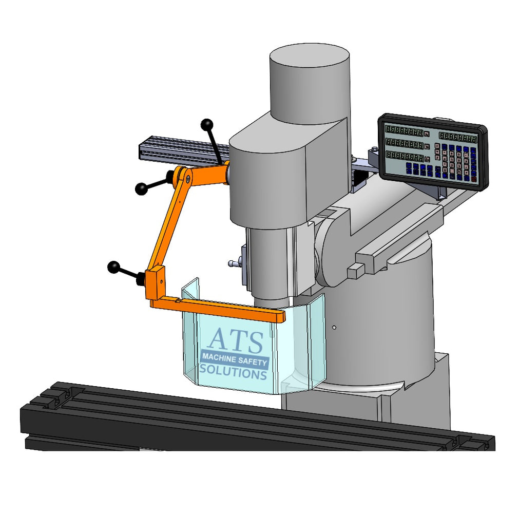 Adjustable Milling Machine Guard – RAM Mount with Lexan Shield