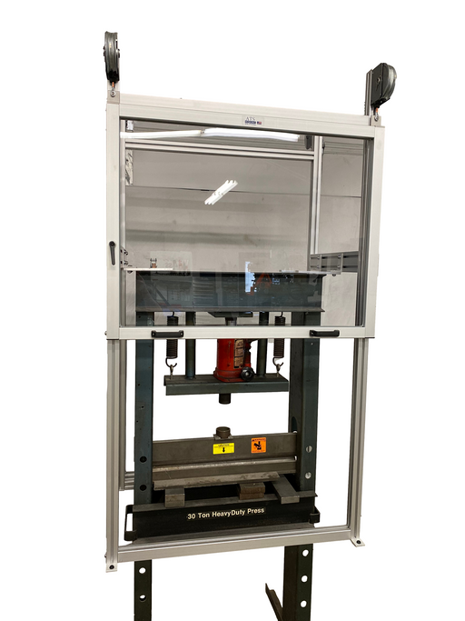 Hydraulic Press Safety Cage - Vertical Sliding Guard — ATS Machine