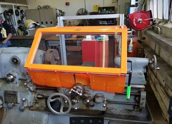 Hinged Lathe Safety Guard - Floor Mount