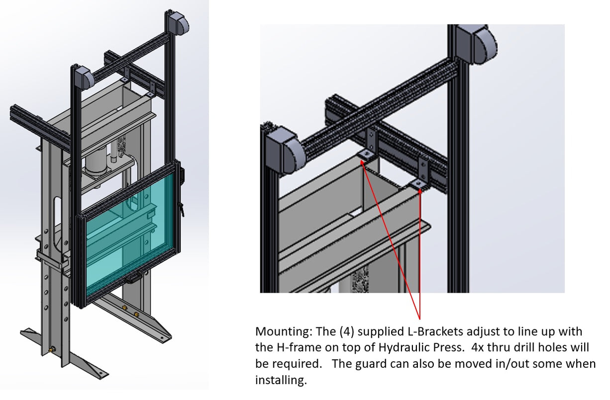 Slide Guard System Hydraulic Press Safety Cage - Vertical Sliding Guard